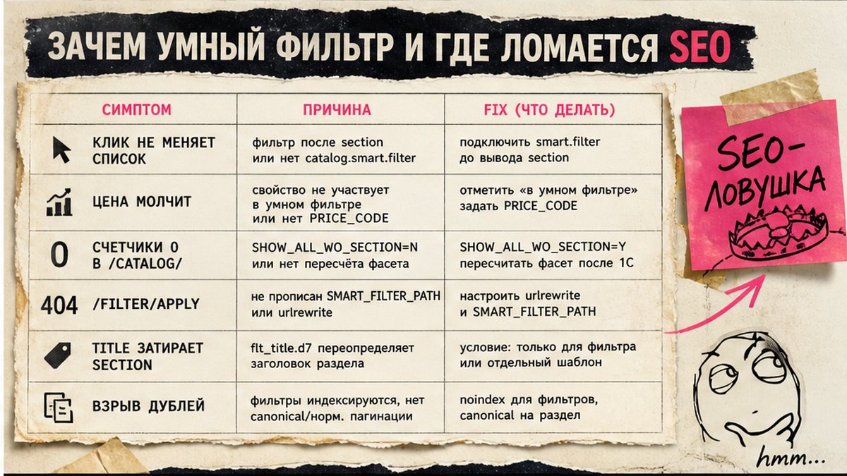 Таблица симптомов умного фильтра: что ломается и как исправить