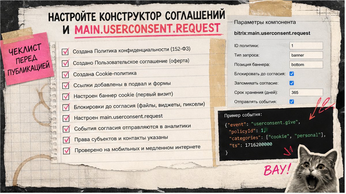 Чеклист / printable board: Настройте конструктор соглашений и main.userconsent.request