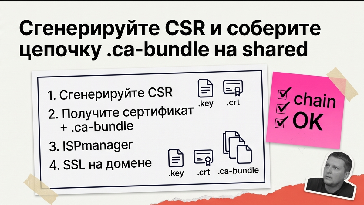 Чеклист CSR и сборки цепочки.ca-bundle на shared-хостинге для Битрикс
