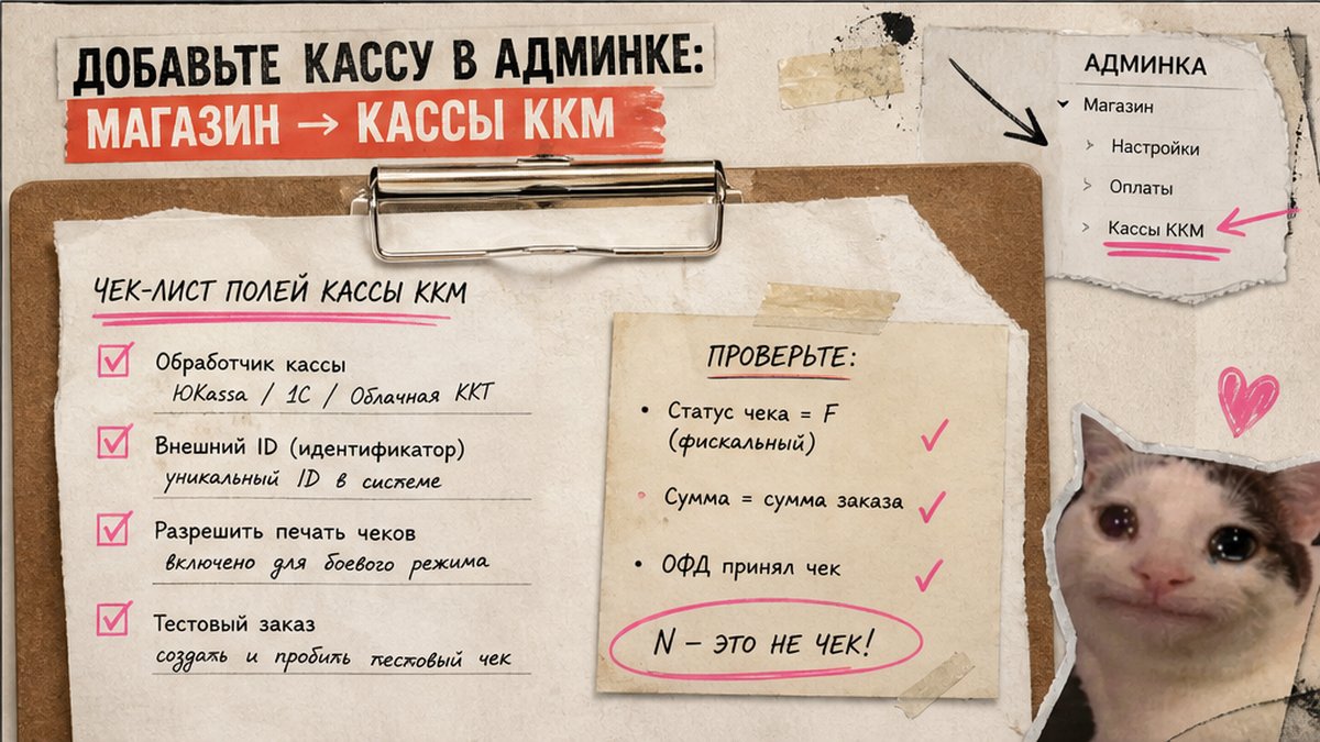 Чеклист настройки кассы ККМ в админке Битрикс