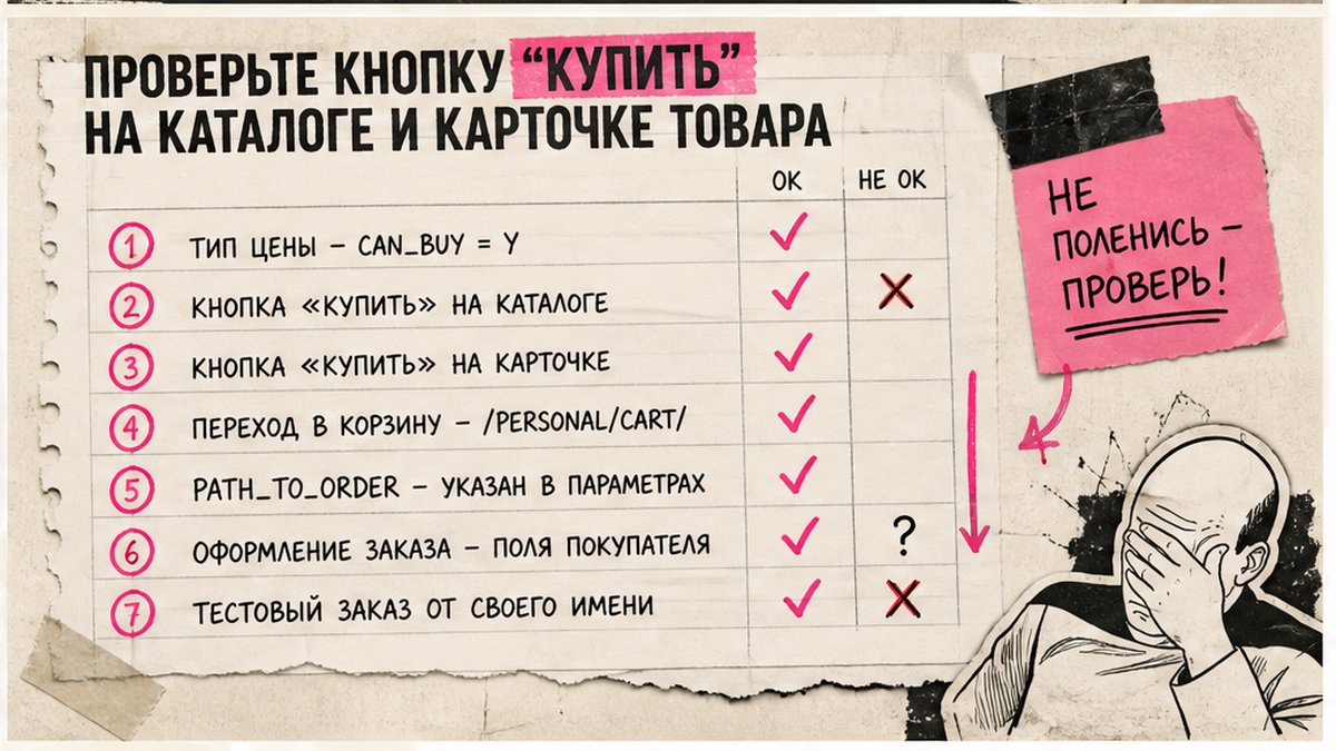 Чеклист проверки кнопки Купить и типов цен перед запуском рекламы