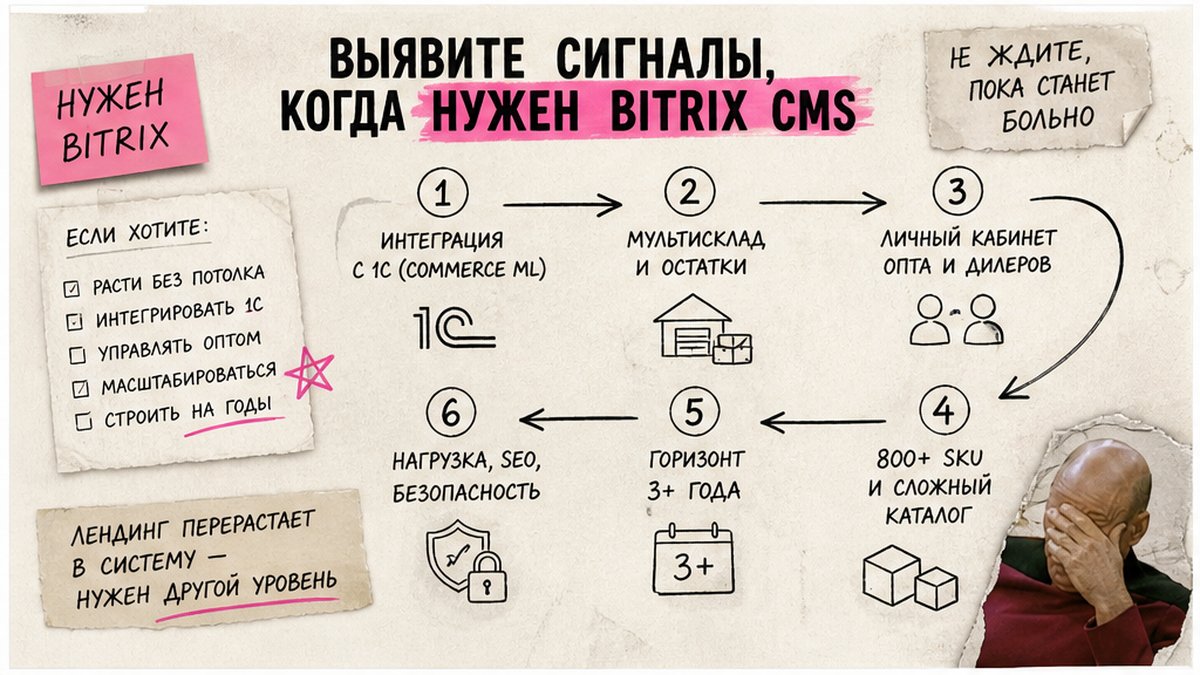 Схема сигналов: когда нужен 1С-Битрикс вместо конструктора