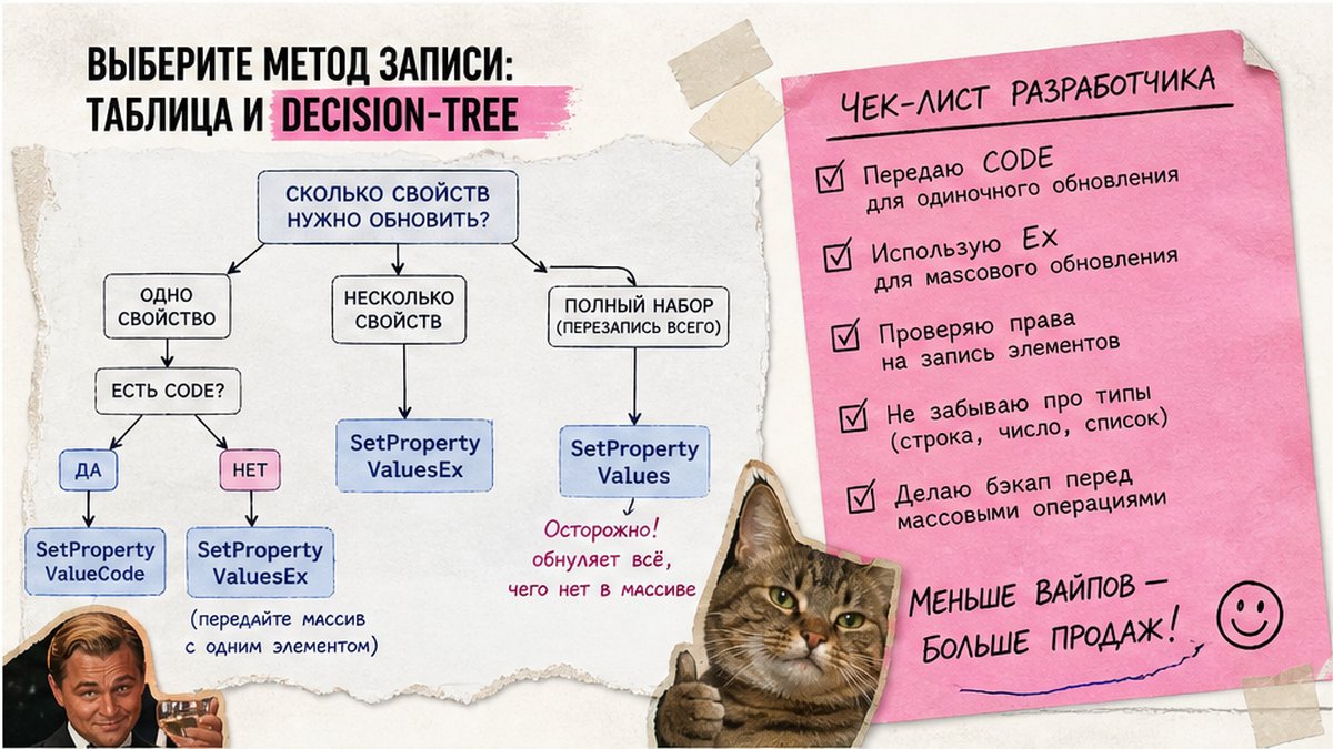 Decision-tree выбора метода записи свойств элемента инфоблока