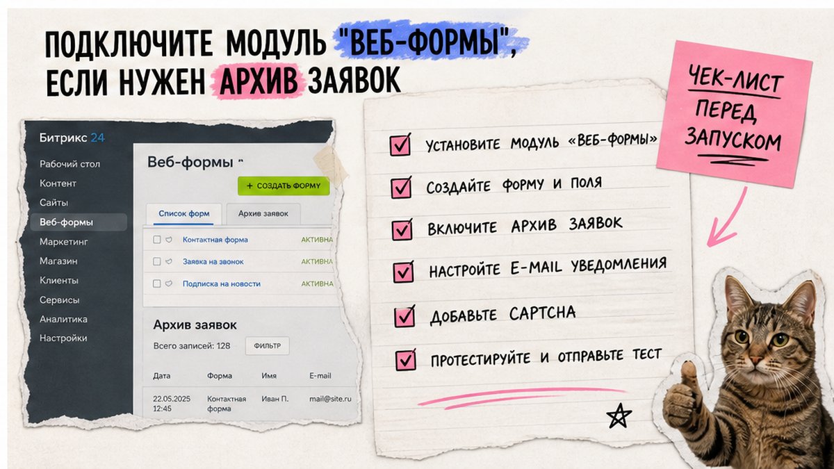 Чеклист подключения модуля Веб-формы на Битрикс