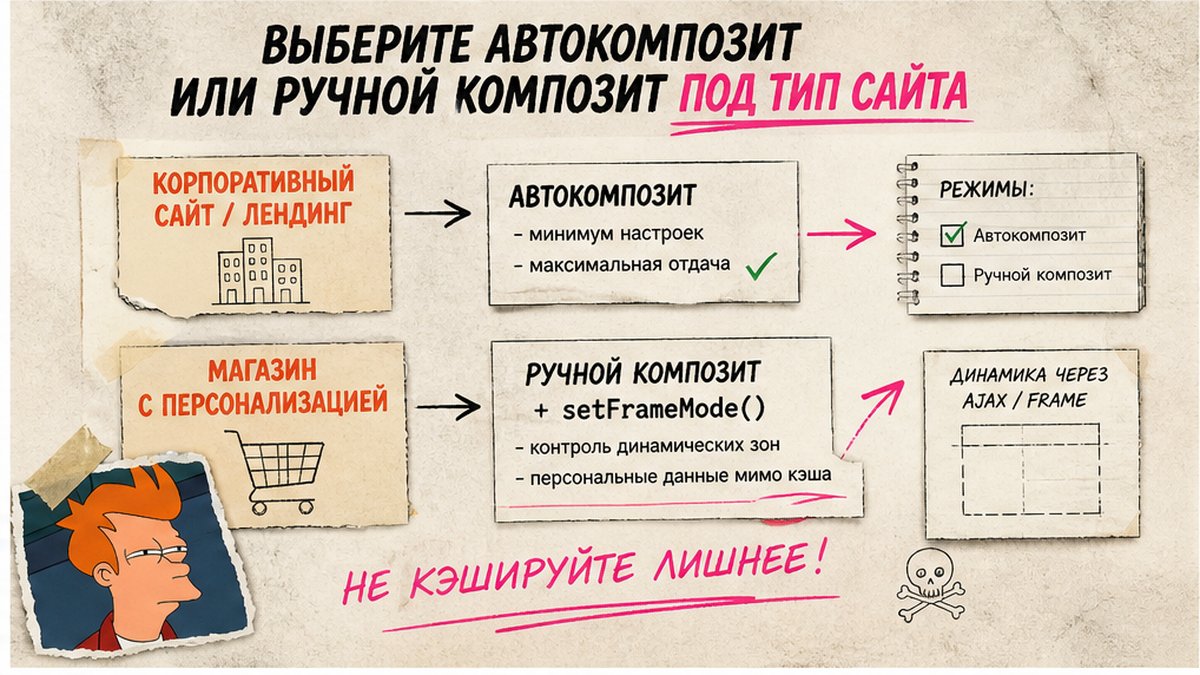 Схема выбора: Автокомпозит для коробочного сайта или ручной Композит для магазина