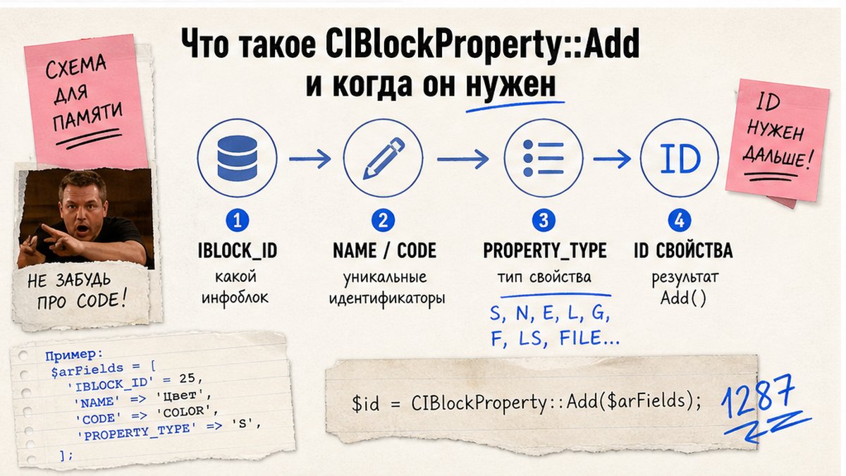Workflow CIBlockProperty::Add: поля и возврат ID