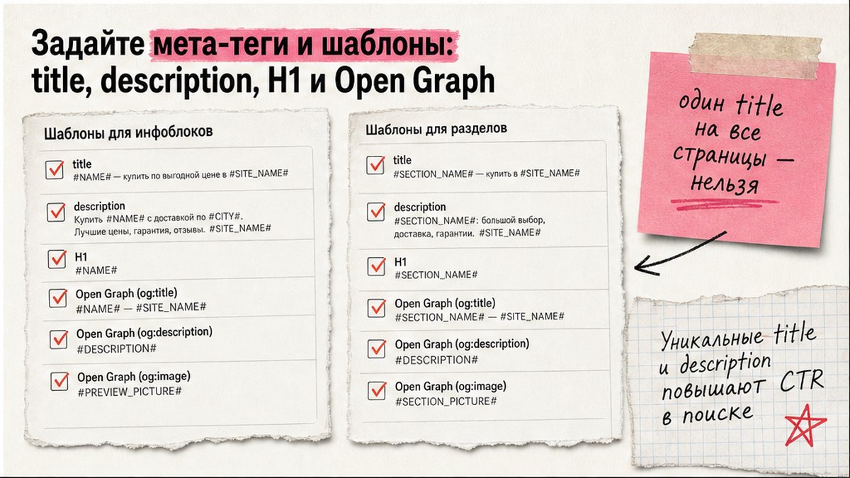 Чеклист мета-тегов и шаблонов SEO на 1С-Битрикс