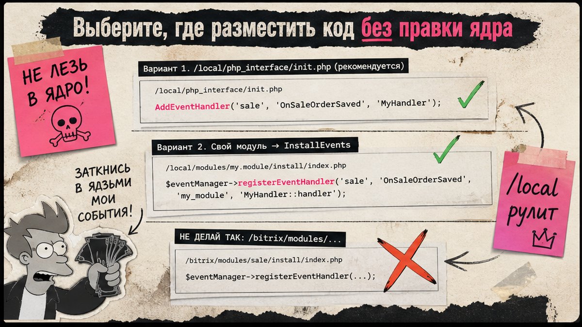 Схема размещения кода: init.php в local vs InstallEvents модуля