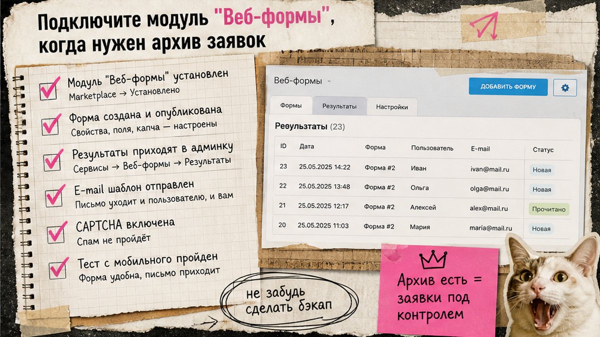 Чеклист подключения модуля Веб-формы на Битрикс