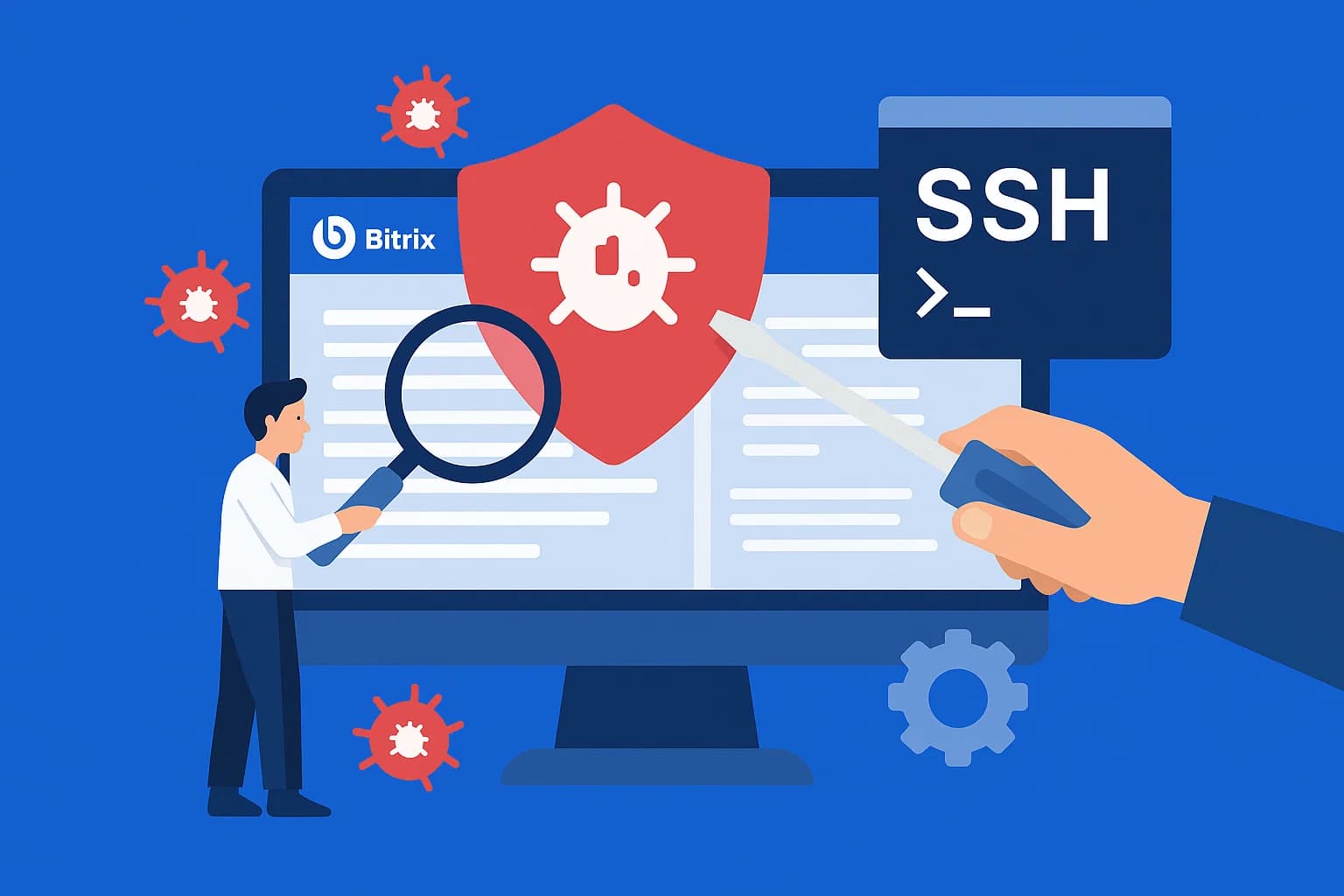 Как удалить вирусы с сайта на Битрикс через SSH