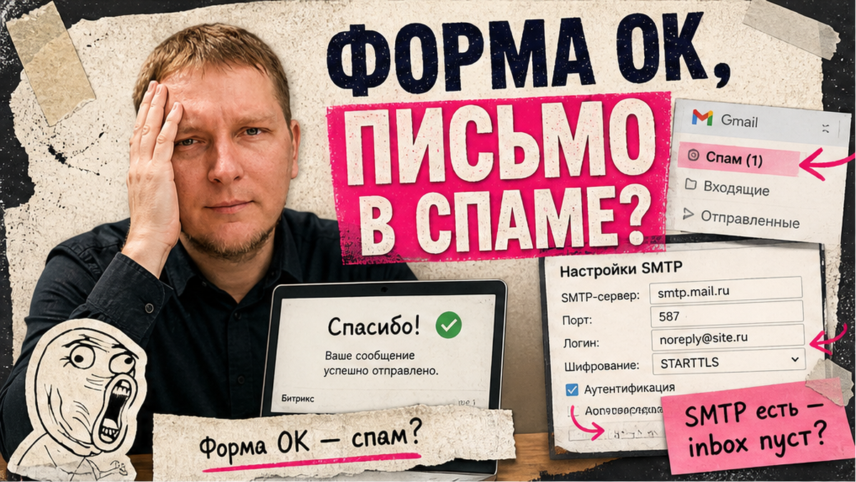 Как настроить почту на 1С-Битрикс: SMTP, события и доставка писем с сайта