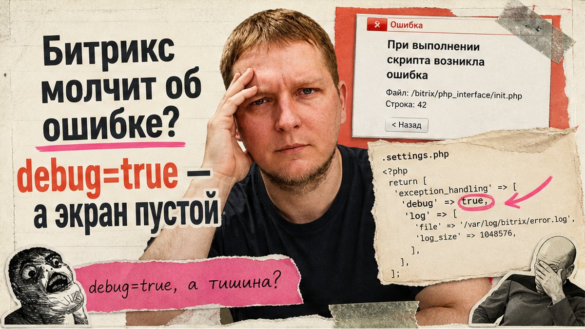Как включить расширенный вывод ошибок PHP в settings.php на 1С-Битрикс: отладка без утечки на проде