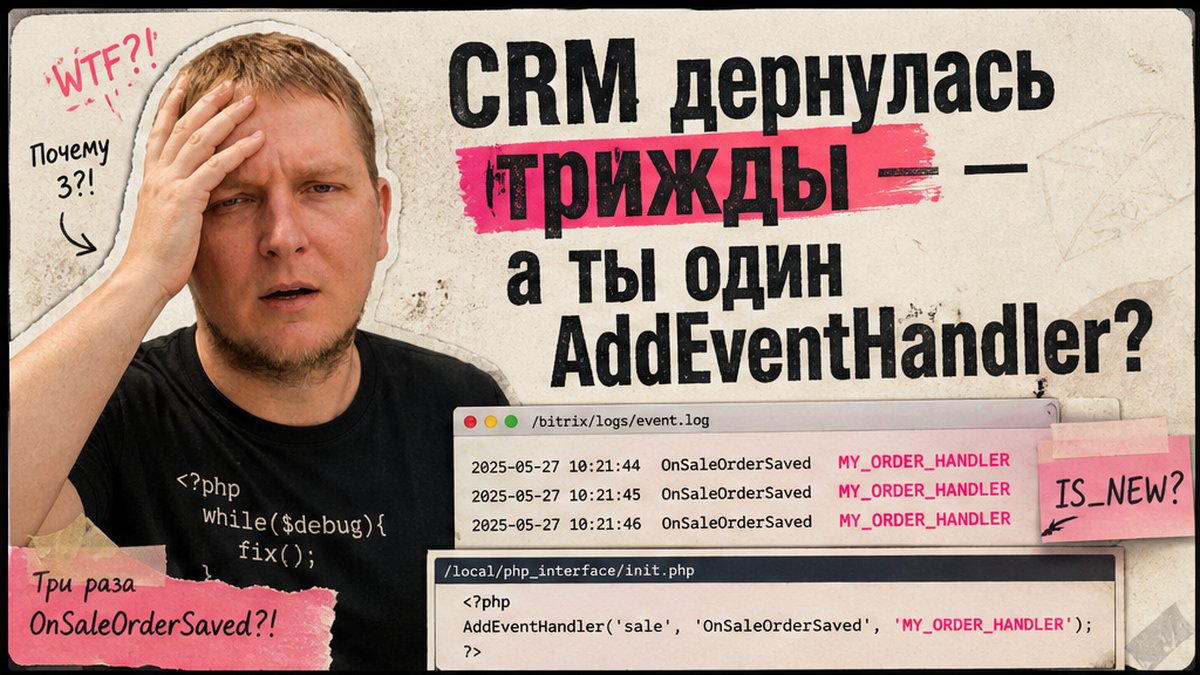 Как добавить обработчик событий на 1С-Битрикс через init.php?