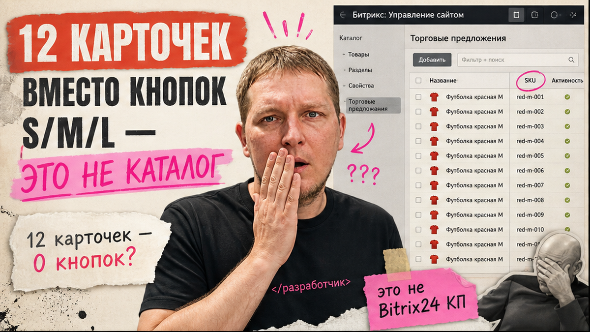 Как настроить торговые предложения на 1С-Битрикс и вывести SKU в каталоге?