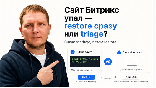 Как восстановить сайт на 1С-Битрикс, если он упал: triage 15–30 минут